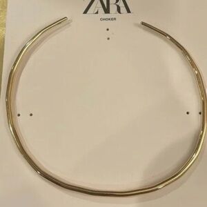 NWOT Zara Gold Rigid Choker-type Metal Necklace